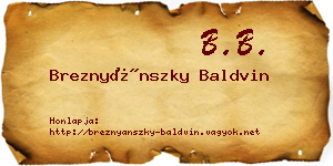Breznyánszky Baldvin névjegykártya